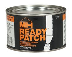 a close up of a paint can with the words ready patch on it's side