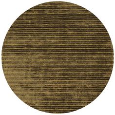 a round rug with stripes in gold and brown on a white background, it looks like an area rug