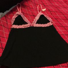 Black And Pink Lace Women’s Pajama Set Very Beautiful Very Soft Never Been Worn. Top Has Adjustable Straps No Offers Pink Lace Trim Sleepwear For Lounging, Black Cami Sleepwear For Lounging, Black Cami Sleepwear For Loungewear, Pink Camisole Sleepwear For Loungewear, Pink Lace Trim Sleepwear For Loungewear, Pink Lace Trim Camisole For Pajama Party, Pink Lace Trim Camisole For Night, Pink Cami Sleepwear For Loungewear, Pink Cami Sleepwear For Night