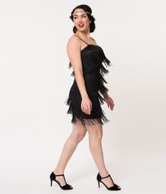 Do you love Speakeasy fashion and 1920s-inspired dresses? Embrace your inner flapper with this Iconic by UV black tiered fringe dress, which is only available at Unique Vintage. This authentic flapper dress is simply stunning from head to toe, darling. The lush black color features plenty of texture and movement thanks to intricate fringe in generous tiers that descend against supple mesh backing. It’s perfect for making a splash as you shimmy and sway on the dance floor. Plus, this fringe dress Black Speakeasy, Speakeasy Fashion, Speakeasy 1920s, Vintage Speakeasy, 1920s Inspired Dresses, Fringe Flapper Dress, 20s Flapper, Patch Dress, Take It Back