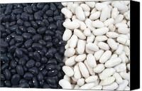 black and white beans are shown in two different colors