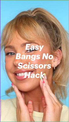 Upgrade your hairstyle with our Bangs without Cutting Hack tutorial! 💇‍♀️✨ Discover an easy way to achieve face-framing curtain bangs without the commitment of cutting. Watch as we show you how to create this trendy fringe hairstyle, perfect for spring. Let's elevate your look with this simple and stylish hack! Hairstyles Long Fringe, Fringe Or No Fringe, How To Style Outgrown Bangs, Curtain Bangs Without Styling, How To Cut French Bangs, How To Do Curtain Bangs, Fake Bangs Tutorial, How To Cut Fringe Bangs, How To Cut Curtain Bangs At Home