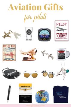 the words aviation gifts for pilots are shown