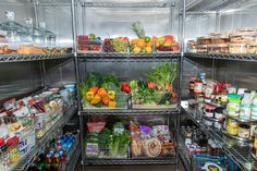 an open refrigerator filled with lots of food