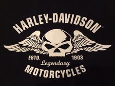 harley davidson motorcycle logo on a black background