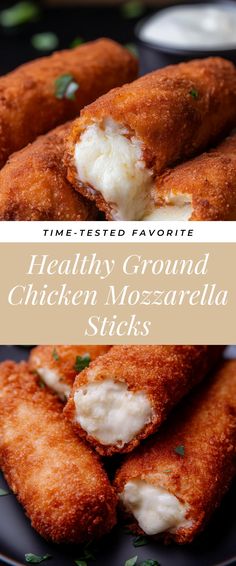 Image for Healthy Ground Chicken Mozzarella Sticks Healthy Ground Chicken, Mozzarella Sticks Recipe, Chicken Mozzarella, Crowd Pleasing Appetizers, Mozzarella Chicken, Mozzarella Sticks, Ground Chicken, Game Night, Appetizer