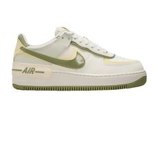 Design: Low-Cut Silhouette For A Lo-To-The Ground Feel And Versatile Look Leather And Textile Upper For Premium Durability Metal Deubre On The Laces With “Af-1 ‘82” Honoring The Shoe’s Debut Perforations On The Toe And Sides Adds Ventilation Lime Green Nike Air Force, Shadow Shoes, Air Force 1 Shadow, Nike Green, Tan Color, Air Force 1, Low Cut, Air Force, Nike Shoes