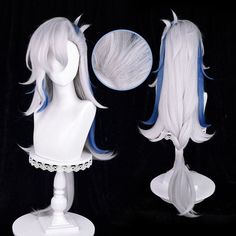 Genshin Impact Neuvillette White with Blue Cosplay Wig ON1310 Embrace the enchanting world of kawaii cosplay with our Genshin Impact Neuvillette White with Blue Cosplay Wig! This wig features a stunning white base with intricate blue highlights, adding a touch of elegance and whimsy to your cosplay looks. 💫 Key Points: 🌸 Exquisite white base with delicate blue highlights for a captivating and magical appearance 🎀 Made from high-quality synthetic fibers for a soft and natural look ✨ Adjustable... Genshin Impact Neuvillette, Blue Cosplay Wig, Blue Cosplay, Gothic Harajuku, Clothing Themes, Kawaii Store, Genshin Impact Cosplay, Egirl Fashion, Your Cosplay