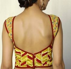 Blouse Designs Back Side, Blouse Designs Back, Cotton Blouse Pattern, Green Blouse Designs, Blue Blouse Designs, Kalamkari Blouse