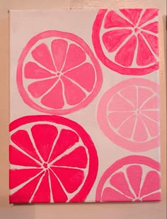 Preppy painting room decor diy wall art preppy cute pink citrus Painting Ideas Preppy, Diy Canvas Art Easy, Cute Easy Paintings, Mini Toile, Pink Canvas Art, Preppy Art