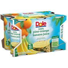 three boxes of dole pine - orange banana juice