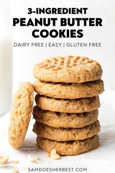 Lactose Free Recipes Dessert, Gluten Free Dairy Free Dinner, Healthy Peanut Butter Cookies, Gluten Free Peanut Butter Cookies, Dairy Free Brownies, Vegan Peanut Butter Cookies