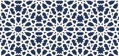 an intricate pattern in blue and white, with the shape of a star on it