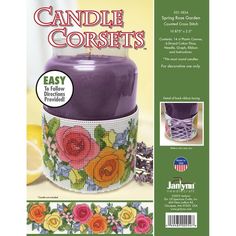 the front cover of an easy to make candle corsets book with flowers on it