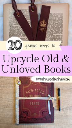 Click to discover 20 genius ideas on how to upcycle old books - and most of them are easier than you might think. Let's start upcycling! Repurpose Books, Old Encyclopedias Ideas Diy Projects, Upcycle Old Books, Encyclopedia Repurpose Ideas, Repurposing Old Books Diy Projects, What To Do With Old Encyclopedias, Crafts From Old Books