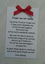 a piece of paper with a red ribbon on it that says forget the not - so - seeds