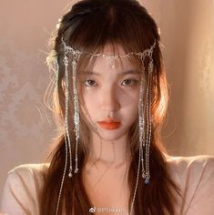 Weibo Girl, Stylish Jewelry Accessories, Fairy Headpiece, Korean Makeup Look, Grunge Accessories, Ball Hairstyles, China Girl, Uzzlang Girl, French Women