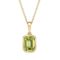 Papyrus Octagon Peridot Yellow Gold Pendant Necklace Modern Peridot Jewelry As A Gift, Modern Peridot Jewelry For Formal Occasions, Modern Peridot Jewelry For Gift, Modern Yellow Gold Gemstones For Gift, Fine Jewelry Peridot For Formal Occasion, Green Gemstones Fine Jewelry As Gift, Green Gemstones For Gift In Fine Jewelry Style, Formal Fine Jewelry With Peridot, Exquisite Green Gemstones As Gifts