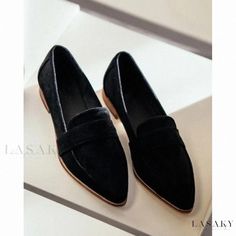 Lasaky - Academy of Chunky Heels: Casual Pointed-toe Pumps for Added Elegance Comfortable Flat Loafers, Trendy Summer Fits, Style Flats, Chunky Heels Casual, Heels Casual, Mid Heel Shoes, Party Heels, Black Loafers, Casual Heels