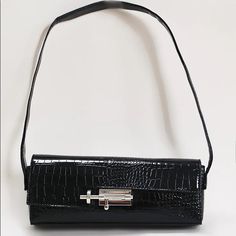 Black Croc Rectangle Baguette Bag Size: One Size Brand New, Includes Tag! Smoke Free Environment. All Sales Are Final, No Refunds. No Exchanges. Thanks For Shopping With Me :) Bags Black, Baguette Bag, Shoulder Bags, Bag Lady, Shoulder Bag, Brand New, Women Shopping, Black, Baguette