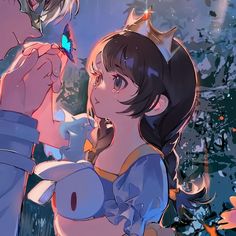 an animated image of snow white and prince