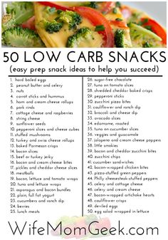 50 Easy Prep Low Carb Snack Ideas - These are so good you won't want to cheat! Low Carb Snack Ideas, Low Carb Snacks List, Snacks List, Low Carb Snack, Carb Snacks, Carb Free, Low Carb Snacks