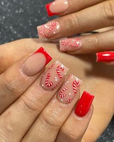 Candy Cane Nails, Nagel Tips