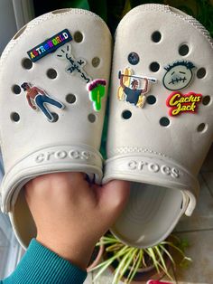 Travis scott in 7 styles Customizable Casual Shoe Charms For Gifts, Casual Customizable Shoe Charms For Gifts, Casual White Shoe Charms For Gifts, Casual White Shoe Charms For Gift, Casual White Shoe Charms As Gift, Trendy White Shoe Charms For Streetwear, Cool Crocs, Dior Slides, Travis Scott Shoes