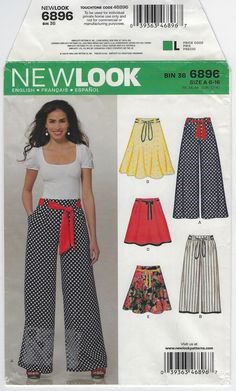 a woman's skirt and pants sewing pattern from new look