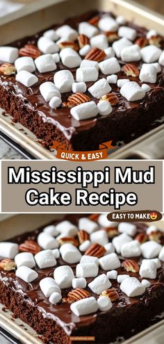 this mississippi mud cake recipe has marshmallows on top