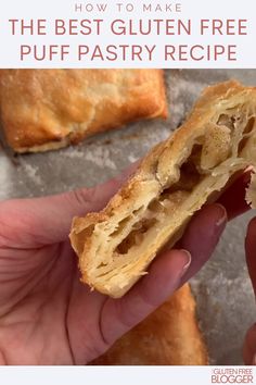 the best gluten free puff pastry recipe is in someone's left hand