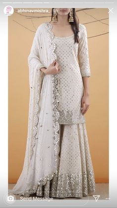 Sarara Dress, White Sharara, Sharara Designs, Pakistani Fashion Party Wear, Salwar Kamiz, Sharara Suit, Indian Gowns Dresses, Indian Gowns, Designer Party Wear Dresses