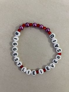 Olivia Rodrigo’s lyric “Biggest lie I ever said” inspired beaded bracelet. Aesthetic Beads, Liv Core, Swift Bracelet, Girl Ok