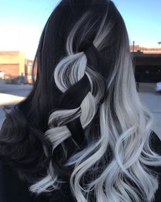 Black And White Hair, Cute Hair Colors, Hair Dye Colors, Hair Inspiration Color