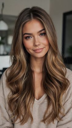 Effortless and Stylish Hairdos for Thin Hair - Inspire Inlet Rambut Brunette, Korean Hair Color, Honey Brown Hair, Brown Hair Looks, Glamorous Hair, Hairstyles Women, Brown Hair Balayage