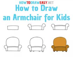 how to draw an armchair for kids with the title, how to draw an armchair for kids