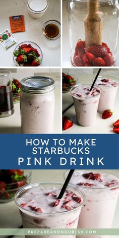 Skip the drive-thru and make this Starbucks Pink Drink copycat recipe with just 3 simple ingredients. It's lightly sweetened, light, refreshing, and naturally dairy-free. Save your money and recreate this pink drink at home using real food ingredients (no refined sugars here!). Pink Drink Copycat, Starbucks Nutrition Facts, Homemade Tomato Juice, Starbucks Pink Drink Recipe, Gluten Free Cookies Easy, Starbucks Pink Drink, Pink Drink Recipes, Drink At Home, Healthy Starbucks