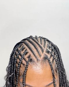 Cornrows In Front Knotless In Back, Knotless With Cornrows, Tyla Hairstyles Cornrows, Eva Braids, Birthday Braids For Black Women, Funali Braids Flip Over, Geometry Braids, Braids Inspo For Black Women, Hair Braid Designs