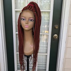 Ready To Ship Handmade Wig. Very Natural Looking. We Make To Suit Small,Medium And Big Head Sizes. Lace Uncut Lace Type: Frontal Color: Auburn Website : Http://Beautyobsessed.Bigcartel.Com The Wig Can Last For Over 2years Depending On The Care. It Can Be Washed With Lukewarm Water And Shampooed With Any Shampoo Of Your Choice. Air Dry After Shampooing. Please Keep In Airy Place. Spray Sheen Spray To Shine. Wig Frontal, Braided Wig, Big Head, Braids Wig, To Shine, Auburn, Air Dry, Wig Hairstyles, Womens Hairstyles