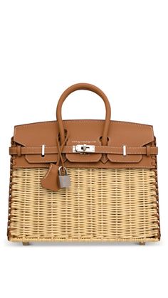 Hermès Birkin 25 Picnic Gold Osier With Silver Hardware Hermes Picnic Birkin, Luxury Purses Hermes Birkin, Hermes Picnic Bag, Luxury Rectangular Straw Bag, Designer Straw Bag With Bamboo Handle For Travel, Luxury Straw Bag With Intrecciato Weave, Designer Brown Straw Bag, Luxury Basket Bag With Bamboo Handle, Luxury Brown Straw Bag With Intrecciato Weave