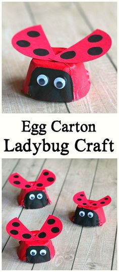 egg carton ladybug craft for kids to make