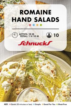 Double dip your way to satisfaction with this delicious Romaine Hand Salad recipe. Who knew finger foods could be so healthy? Lettuce Wedge, Pecorino Romano Cheese, Vinegar And Honey, Sherry Vinegar, Meat Free, Main Meals, Salad Recipe, Finger Foods, Cooking Tips