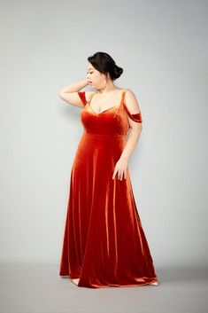 Sophie Dress | Leading Ladies LA Fitted Off-shoulder Velvet Dress, Formal Off-shoulder Velvet Dress, Formal Off-shoulder Fitted Velvet Dress, Off-shoulder Velvet Formal Dress, Fitted Cold Shoulder Formal Dress, Formal Fitted Cold Shoulder Dress, Orange Velvet Dress, Velvet Bridesmaid Dresses, Chic Autumn