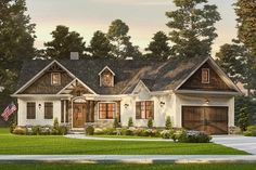 this is an artist's rendering of these country house plans for the new england style home