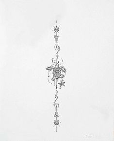 a drawing of a clock hanging from the ceiling