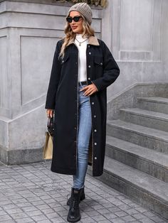 Long Denim Coat, Casual Denim Jacket, Denim Outfits, Lined Denim Jacket, Denim Clothing, Denim Jacket Women, Denim Jackets, Denim Coat, Clothing Size Chart