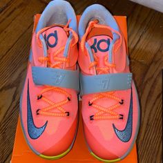 Brand New Kd 7 “35,000 Degrees” Never Been Worn. Gradeschool Size 7. Orange Training Sneakers With Rubber Sole, Nike Orange Basketball Shoes With Rubber Sole, Orange Low-top Basketball Shoes For Training, Low-top Orange Basketball Shoes For Training, Sporty Orange Basketball Shoes With Round Toe, Sporty Orange Basketball Shoes For Training, Nike Orange Basketball Shoes With Round Toe, Nike Orange Basketball Shoes, Nike Jordan 11