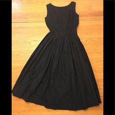 Vintage Doris Dodson Original Little Black Dress, With Its Gorgeous Display Of Pintucking And Embroidery, Is To Die For. This Is A Lbd That Audrey Hepburn Would Have Worn. This Dress (Crushed From Storage; Will Fix That!) Is Fabulous!!! Only Tag Present Is The "Hanging By A Thread" Doris Dodson Original Tag. Approximate Flat Measurements: Bust 16", Waist 11.5". Total Length 41". Gorgeous!!! Black Vintage Summer Dress For Formal Occasions, Black Vintage Dress For Formal Summer Events, Black Vintage Dress For Summer Formal, Black Midi Dress With Fitted Bodice For Casual Occasions, Black Midi Dress With Fitted Bodice For Casual Wear, Black Fitted Sleeveless Vintage Dress, Black Fitted Bodice Dress For Daywear, Black Dress With Fitted Waist For Formal Occasions, Black Dresses With Fitted Waist For Formal Occasions