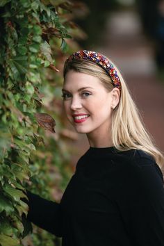 Bejeweled headbands look great and add a touch of glam to any outfit. Perfect for the holidays! One size makes them a great gift or stocking stuffer. Details and Care: One Size Polyester Fabric Base Adorned with Glass Beading 1.25" wide at widest point, .75" tall Imported Trendy Hair Accessories Set With Matching Headband, Trendy Hair Accessories With Matching Headband As Gift, Adjustable Beaded Headband, Trendy Adjustable Headband For Gift, Trendy Adjustable Hair Accessories For Party, Elegant Multicolor Headband, Trendy Multicolor Headband, Elegant Multicolor Headband For Party, Elegant Multicolor Party Headband