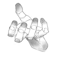 a drawing of a hand holding something in it's palm